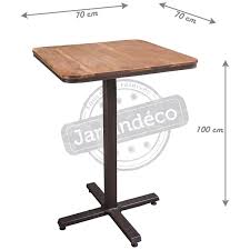 table bistrot haute en metal et bois taille taille unique meuble acier interieur pub mobilier de salon