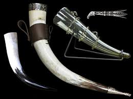 Charging stag viking drinking horn. Collection Viking Drinking Horns