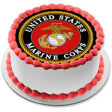 Red and black anchor decorations for cakes. United States Marine Corps Logo Eagle Globe Anchor Edible Cake Topper Image Walmart Com Walmart Com