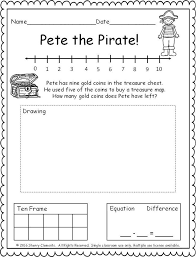 Kindergarten Literacy And Math 5 Page Freebie First Grade Math Math Word Problems Math Subtraction