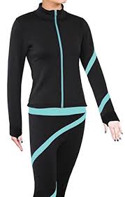 Ny2 Sportswear Figure Skating Polartec Polar Fleece Spiral Jacket Aqua Adult Extra Small