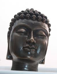 Buddha's Head Sculpture Bronze/resin Cast Hand Made Unique Home Decor.