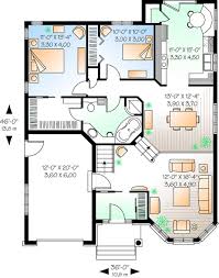 The main level, basement, and upper level. House Plan 034 00724 Narrow Lot Plan 1 246 Square Feet 2 Bedrooms 1 Bathroom House Plans Bungalow House Plans Small House Plans