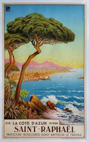 Original Vintage Poster Saint Raphael La Cote D Azur Tom Morel De Tanguy Vintage Travel Posters Retro Travel Poster Travel Posters