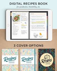 Digital Recipes Book Digital Planner Ipad Planner Goodnotes Planner Cooking Recipes In 2020 Digital Recipe Book Recipe Book Recipe Book Design