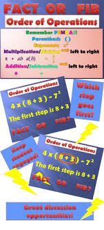 Fact Or Fib Order Of Operations Includes Parenthesis Exponents Order Of Operations Math Operations Free Math Resources