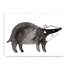 Postkarte Dachs Tierillustration Postkarten Tierbilder