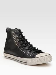 John Varvatos Studded Chuck Taylor High Tops Studded Flats Studded Leather Leather Converse