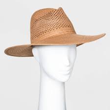 Women S Straw Wide Brim Fedora Hats Universal Thread Brown One Size In 2020 Wide Brim Fedora Wide Brimmed Hats For Men