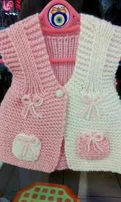 Saquito Rosa Y Blanco Baby Knitting Patterns Orgu Bebek Yelek