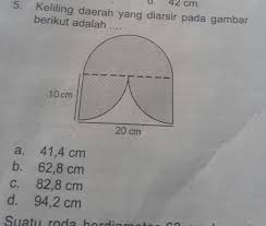Untuk memudahkan pengerjaan, mari kita bagi bangun tersebut menjadi beberapa bagian, seperti berikut: Keliling Daerah Yang Diarsir Pada Gambar Berikut Adalah Brainly Co Id