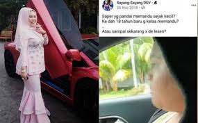 Aku memang tak bawa kereta yerlah time tu tak ada kereta sampai la lesen percubaan aku dah habis tempoh maknanya aku dah dapat lesen penuh, sekarang umur aku dah nak masuk 27 tahun, imagine lama juga aku tinggal. Datuk Seri Vida Ulas Video Viral Remaja Pandu Kereta Tanpa Lesen Mirip Cik B Gempak