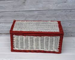 You could spray paint your wicker basket if you wish. How To Paint A Wicker Basket For Christmas Pillar Box Blue