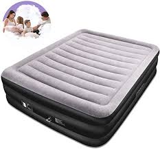 Spreey Queen Air Mattresses With Comfortcoil Technology Amp Built In Electric Pump Flocked Top Airbed With Storage Bag For For In 2020 Mattress Air Bed Air Mattress