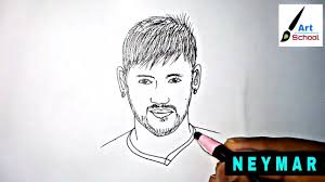 How To Draw Neymar Jr Step By Step Easy With Pencil Neymar Jr Drawings Neymar