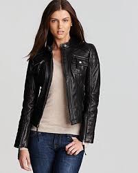Kors Michael Kors Zip Detail Moto Leather Jacket Bloomingdale S Leather Jackets Women Leather Jacket Jackets For Women
