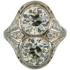 1900s Edwardian Diamond And Platinum Twin Ring 1stdibs Com Edwardian Jewelry Vintage Jewels Antique Rings
