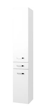 Bad Hochschrank Bologna 2 Turig 1 Schublade 30 Cm Breit Hochglanz Weiss Weiss Moebel Guenstig De