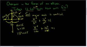 Ellipses Tallest Truck That Fits Through An Overpass Without Crashing Ellipse Math Videos Quadratics