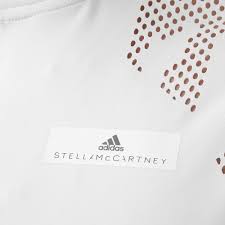 adidas stella mccartney half zip t shirt men white red