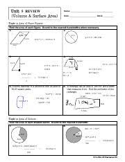 Without top, cylinder and cone. Geometry Unit 5 Complete Pdf Unit 11 Test Study Guide 5 Review Volume Surface Area Name Date Block Topic 1 Area Of Plane Figures Find The Area Of Each Course Hero