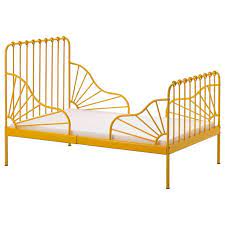 minnen ext bed frame with slatted bed base dark yellow ikea yellow bedding bed frame bed base
