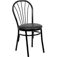 Hercules Series Fan Back Metal Chair Black Vinyl Seat Metal Chairs Metal Dining Chairs Flash Furniture