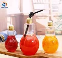 China Manufacturer 400ml Light Bulb Shape Plastic Pet Beverage Bottles