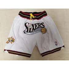76ers basketball shorts, socks, jackets and sweatpants pull together a complete look to show your 76ers colors in. Mens Philadelphia 76ers Shorts Just Don Swingman White Authentic Shorts Shopee Philippines