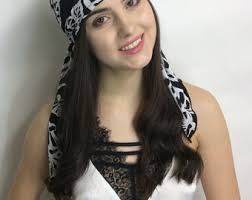 Pre-tied Head Wrap, Stretch Floral, Hair Cover, Bandana, Flowers Tichel,  Chemo Cap, Nurses Doctors Slip-on