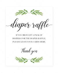 Printable Greenery Diaper Raffle Sign Baby Shower Diaper Raffle Baby Shower Printables Baby Shower Diapers