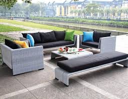 Modern 6 Pc Tosh Furniture Gray Wicker Sofa Set Tos Gw3007set Modern Outdoor Sofas Outdoor Sofa Sets Modern Patio Furniture