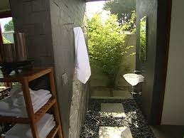 First of all, it is where you go shower before swimming in the pool. Indoor Outdoor Bathroom Hgtv