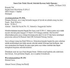 Nama penulis surat dan tanda tangan. 16 Contoh Surat Izin Tidak Masuk Sekolah 100 Pasti Di Izini Oleh Gurumu