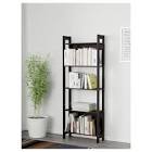 LAIVA Bookcase, black-brown, 24 3/8x65 