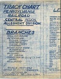 Details About Prr Pennsylvania Railroad Track Chart Allegheny Division Branches Free Shipping