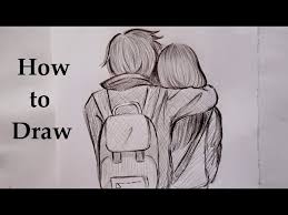 All you will need is a pencil or a pen and a sheet of paper. How To Draw A Couple Hugging From Behind Youtube