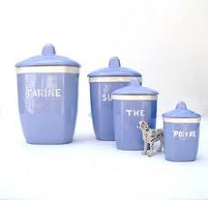 French Set Of Four Porcelain Sarreguemines Digion Faience Jar Storage Porcelain French
