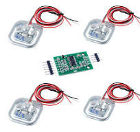 4pcs 50kg Load Cell Half Bridge Strain Gauge Human Body Scale Digital  Weighting Sensor + 1pc HX711 AD Amplifier Weight Module for Arduino