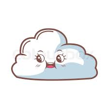 Cute Cloud Kawaii Face Cartoon Stock Vector Colourbox Depicted as a small, gray cloud with motion lines, rushing to the left. cute cloud kawaii face cartoon