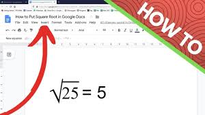 How To Put Square Root In Google Docs Youtube