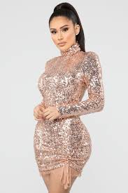 Craze For Fame Sequin Mini Dress Rose Gold In 2020 Mini Dress Mini Black Dress Metallic Dress
