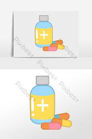 كبسولة طبية مرسومة باليد زجاجة الدواء صور png psd تحميل مجاني pikbest medicine bottles elements graphic