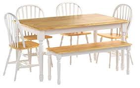 White Dining Room Set With Bench This Country Style Dining Table And Chairs Set For 6 White Dining Room Sets Traditional Dining Tables Traditional Dining Set