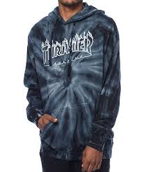 Black And Grey Tie Dye Sweatshirt Pin By Anahi On Clothing Thrasher Hoodie Thrasher Sweatshirt Sweatshirts Hoodie