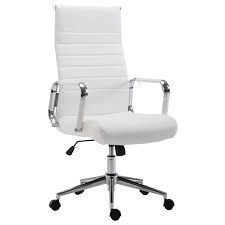 56x48x82 cm chaise design en matière plastique blanche avec pieds en bois noir. Chaise De Bureau Kolmu Pietement Metallique Cuir Blanc Chaisepro Fr