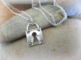 Tiny Silver Lock Necklace Padlock Necklace Chain Necklace Etsy Lock Necklace Padlock Necklace Necklace