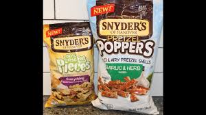 America's pretzel bakery since 1909. Snyder S Of Hanover Everything Pretzel Pieces And Garlic Herb Pretzel Poppers Review Youtube