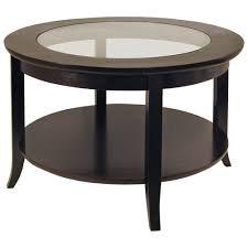 Genoa Transitional Round Coffee Table With Shelf Dark Espresso Best Buy Canada