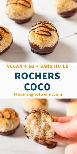 Ces Rochers Coco Vegan Sont Faits Avec Seulement 5 Ingredients Et Sont Prets En 20 Minutes Vegan Sans Gluten Sans H Rochers Coco Recette Rocher Coco Recette